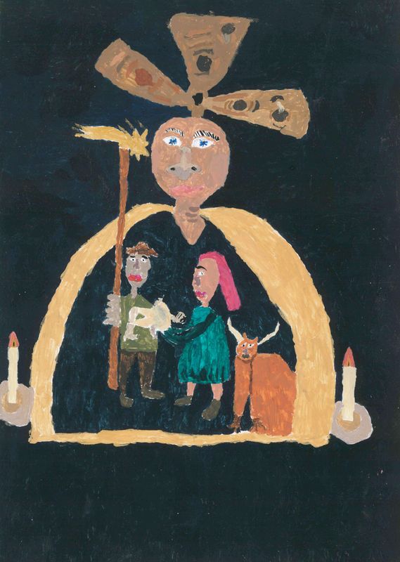 Maria, Josef und das Jesuskind in der Weihnachtspyramide