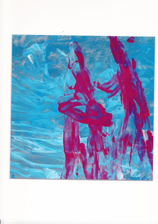 2015 ,Acryl auf Papier im Rahmen mit Paspartout